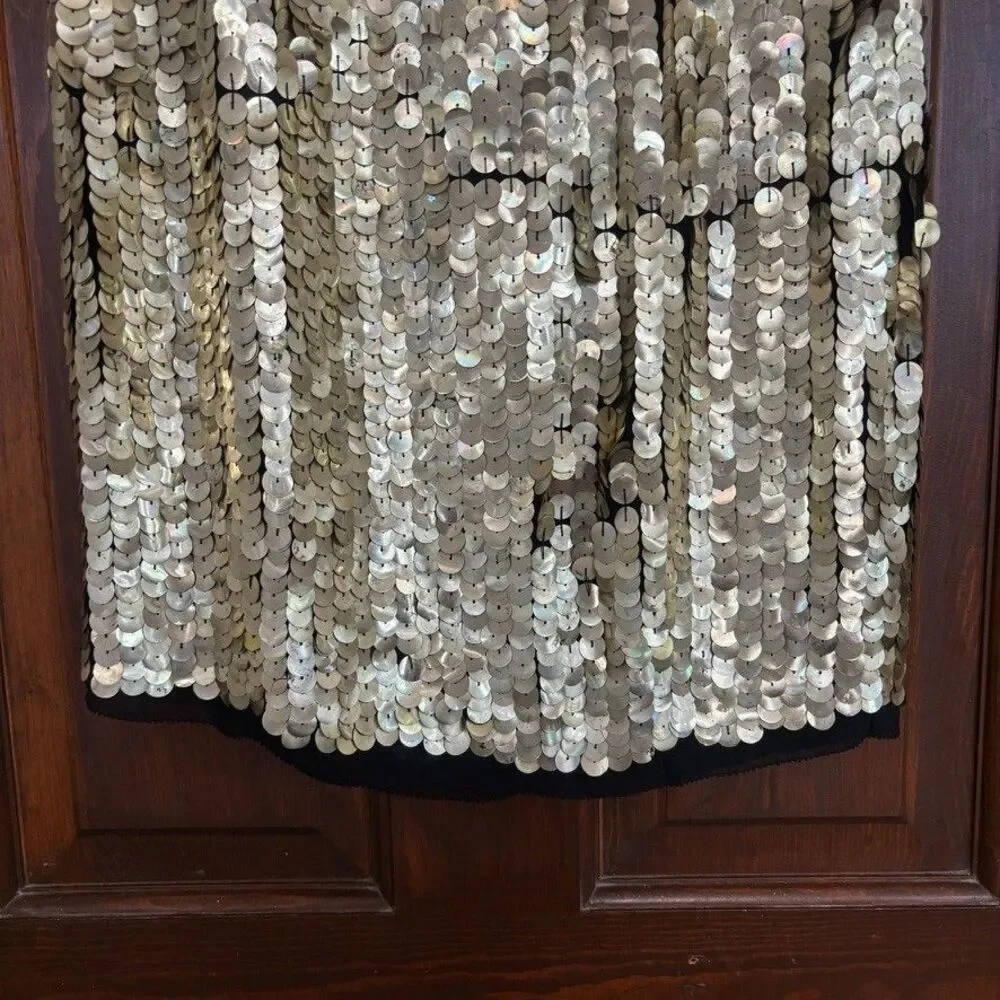 3.1 Phillip Lim Jumbo Gold Sequin Silk Pencil Skirt Size 6 Mermaidcore Disco